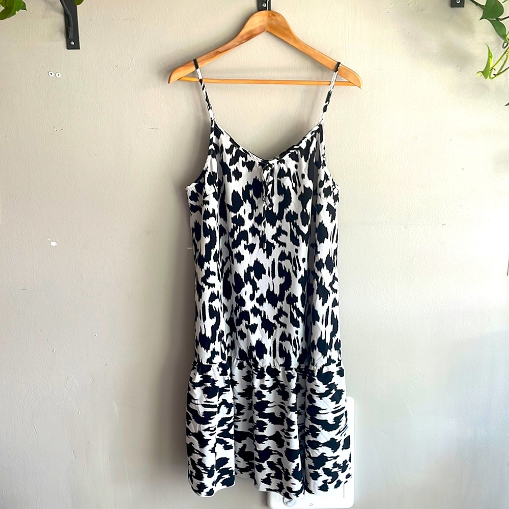 ☀️5 for $25☀️ Spaghetti Strap Black White Ruffle Short Summer Dress Women’s XL